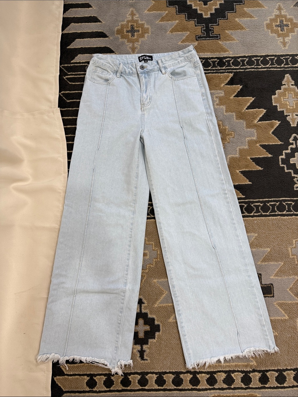 2 Fly Light Wash Wide Leg Jeans